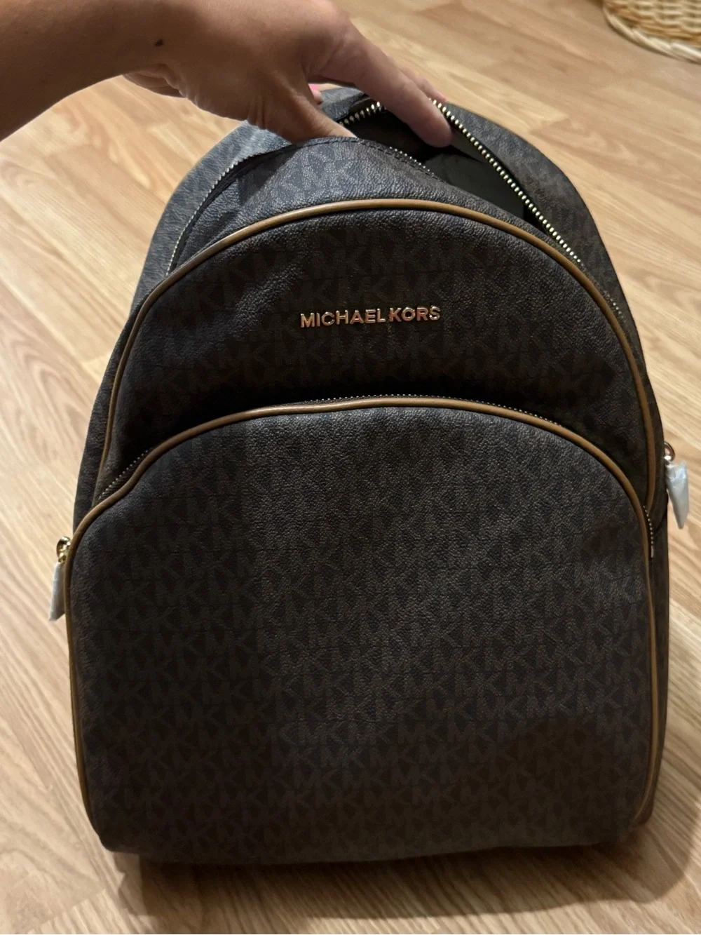 Michael Kors Brown Large Signature MK Backpack